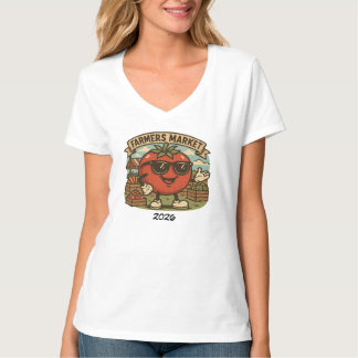 Funny Farmers Market Tomato Character  T-Shirt