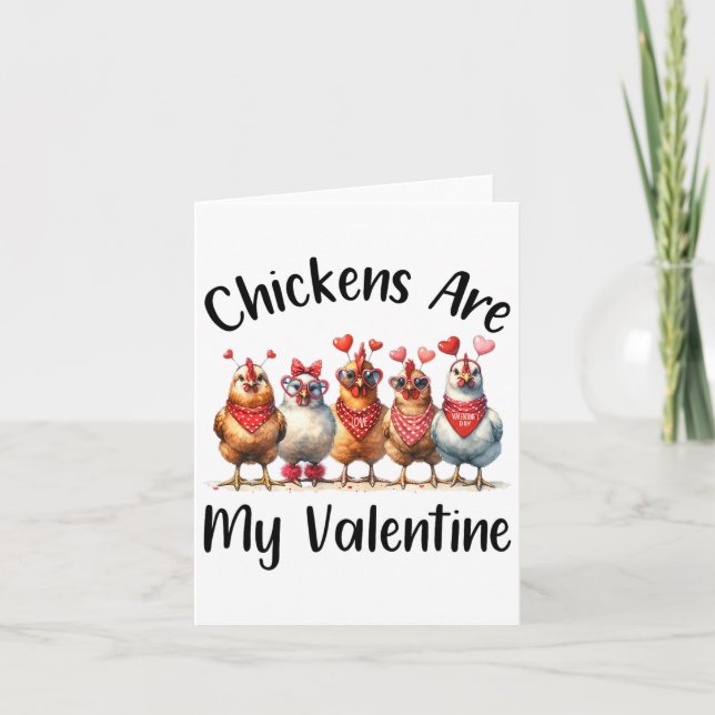 Funny Farmers - Men Women Chicken Are My Valentine Card (Front)