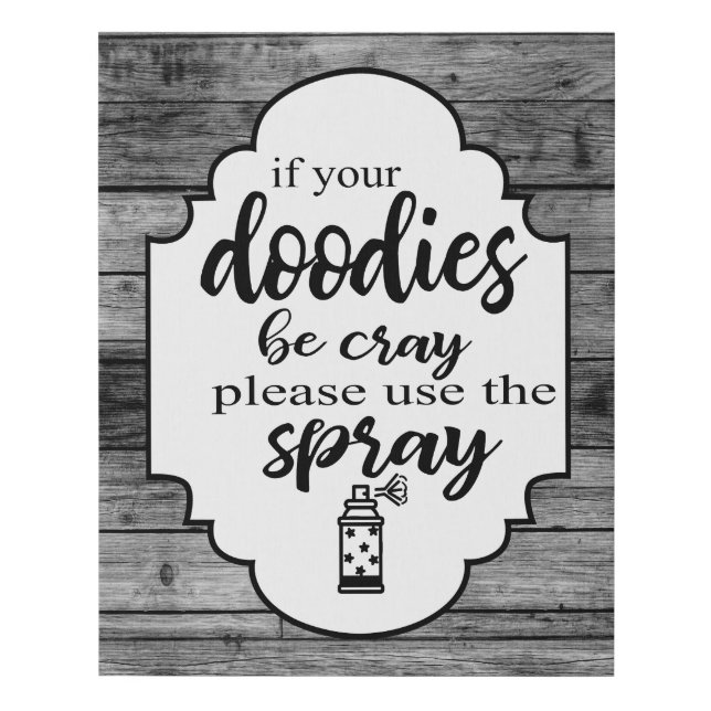 Funny Farmhouse poop bathroom Faux Canvas Print (Front)