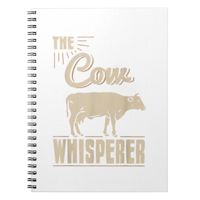 Funny Farming Cow Lover Farmer Gifts Retro Cow Whi Notebook (Front)