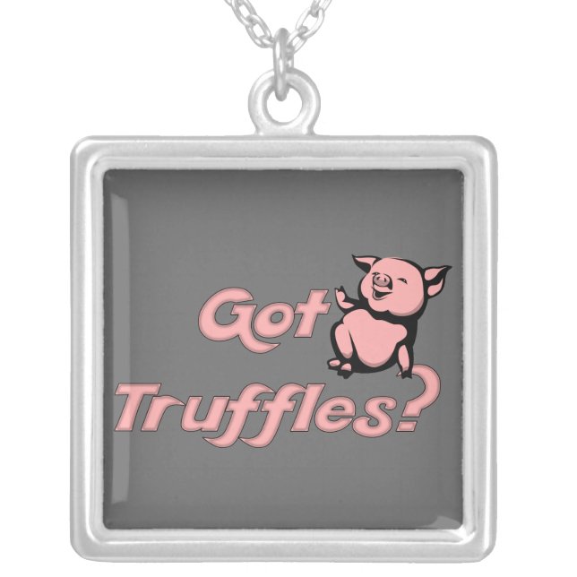 Funny Farming Pig Truffles Necklace (Front)