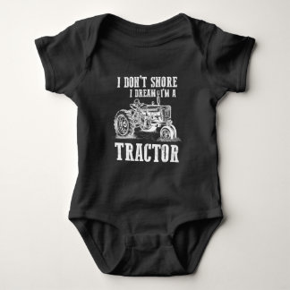 Funny Farming Tractor Driver Snoring Farmer Baby Bodysuit