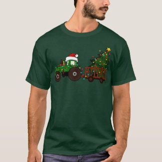 Funny farming tractor graphic Christmas tree farme T-Shirt