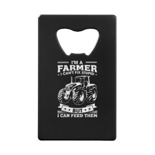 Funny Farming Tractor I'm A Farmer I Feed People Credit Card Bottle Opener