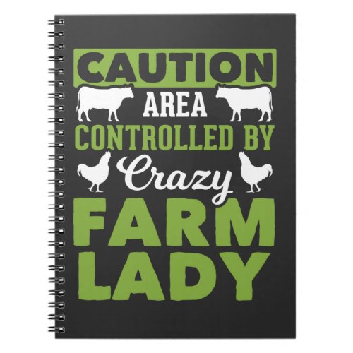 Funny Farming Wife Crazy Farm Lady Notebook