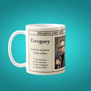 Funny Fart Dad Joke Retro Newspaper Photo Coffee Mug