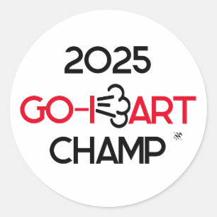 Funny Fart Go Kart Pun Cartoon Classic Round Sticker