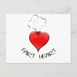 Funny Fart Heart Postcard