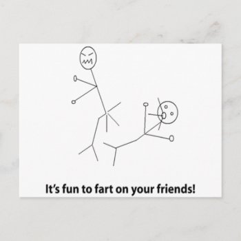 Funny Fart On Friends Postcard by slackerteesdotnet at Zazzle