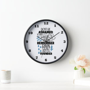 Funny fart rain thunder word art bathroom clock