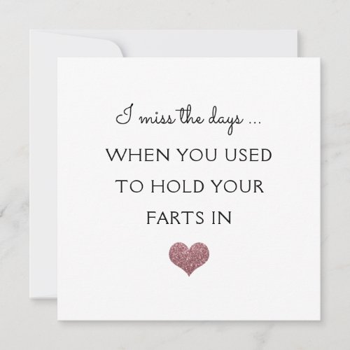 funny fart valentineanniversary glitter heart holiday card