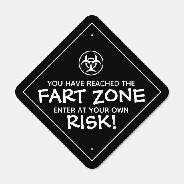 Funny Fart Zone Biohazard Door Metal Sign (Front)