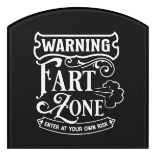funny fart zone warning word art Door Sign