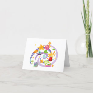 Funny farting Aliens in Space Letterpress Thank You Card