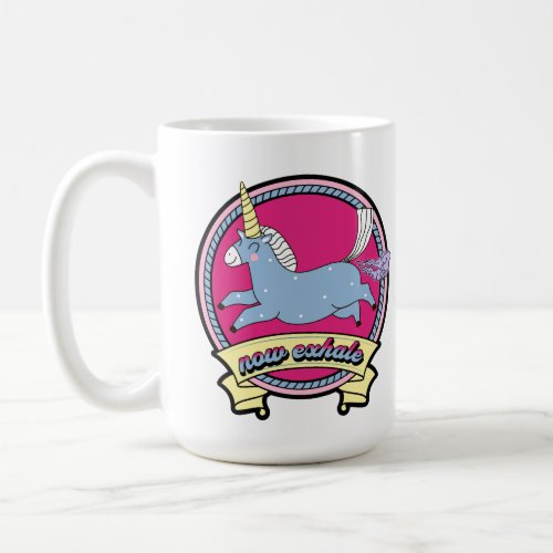 Funny Farting Blue Unicorn Coffee Mug