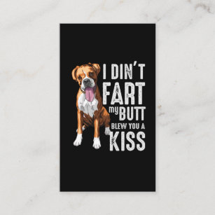 Funny Farting Boxer Dog Lover Joke Business Card