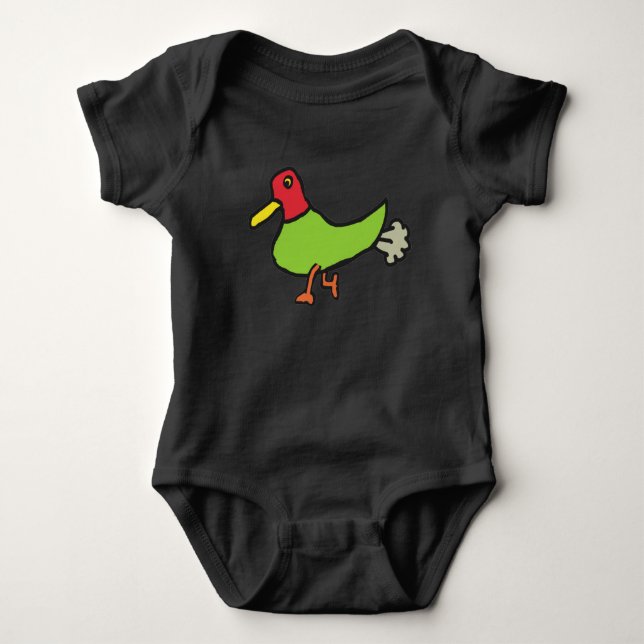 Funny Farting Duck Baby Bodysuit (Front)