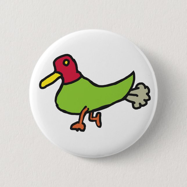 Funny Farting Duck Button (Front)