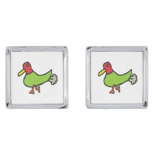 Funny Farting Duck Cufflinks
