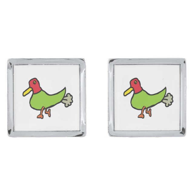 Funny Farting Duck Cufflinks (Front)