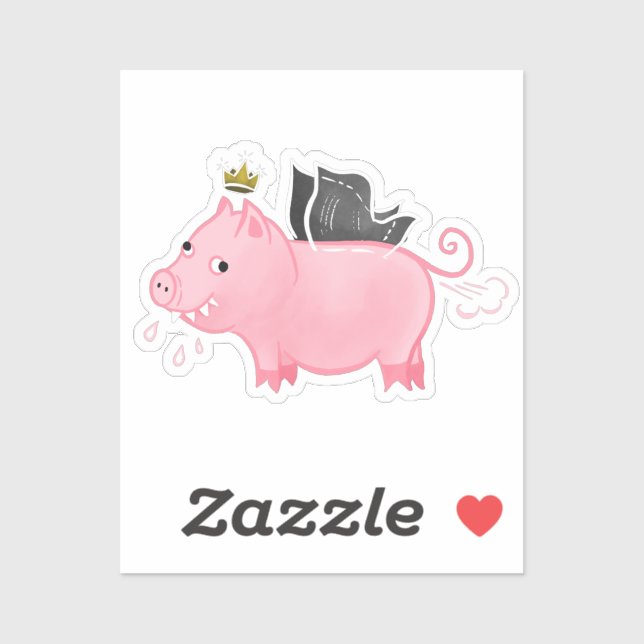 Funny Farting Pig Fairy - Magical Swine Weird Art Sticker (Sheet)