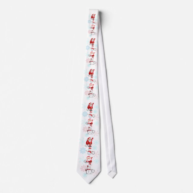 Funny Farting Santa and Snowman Neck Tie (Front)