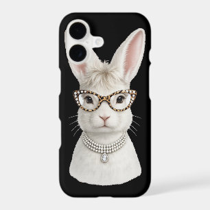 Funny Fashion Bunny with Leopard Glasses iPhone 17 Case