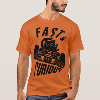 Funny Fast Curious Pilot Cat T-Shirt
