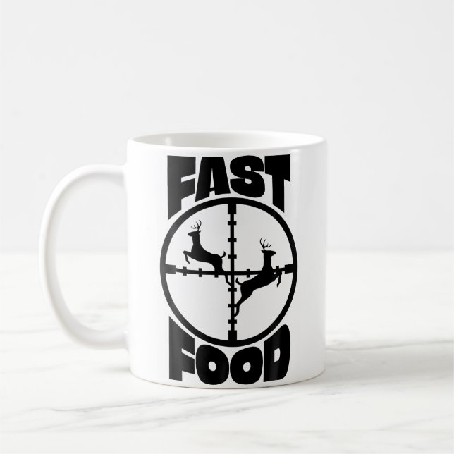 Funny Fast Food Deer Hunting For Hunter Men Boys U Coffee Mug (Left)