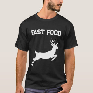 Funny Fast Food Leaping Deer Hunting T-Shirt