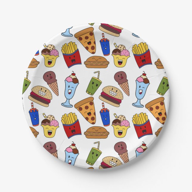 Funny Fast Food Paper Plates (Front)