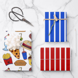 Funny Fast Food Wrapping Paper Set