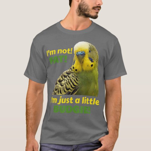 Funny Fat Budgie Green Yellow Parakeet Parrot T_Shirt