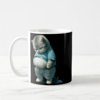 Funny Fat Cat Art Design Fat Kitten Cat Lover Coffee Mug