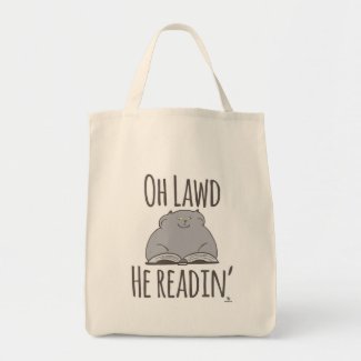  Funny Fat Cat He Reading Cartoon Slogan