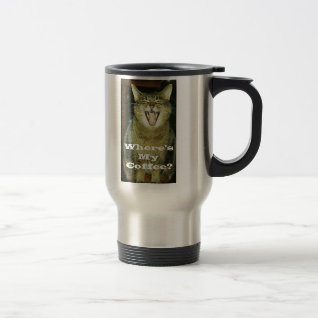Funny Fat Cat Travel Mug (Right)