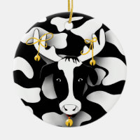 Funny Fat Cow Christmas Ornament