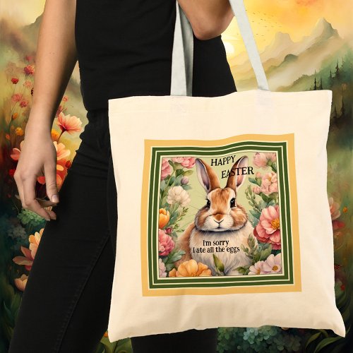Funny Fat Easter Bunny Egg Hunt  Tote Bag