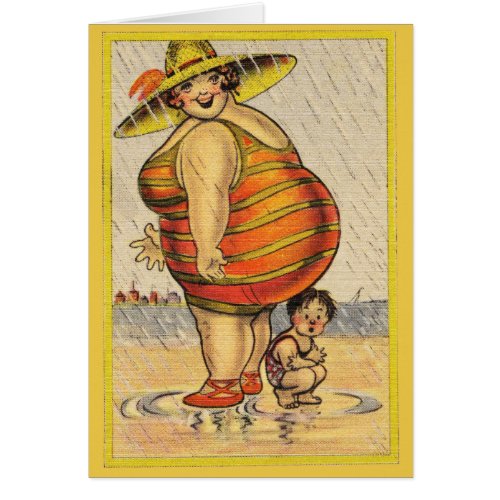 Funny Fat Lady on Beach