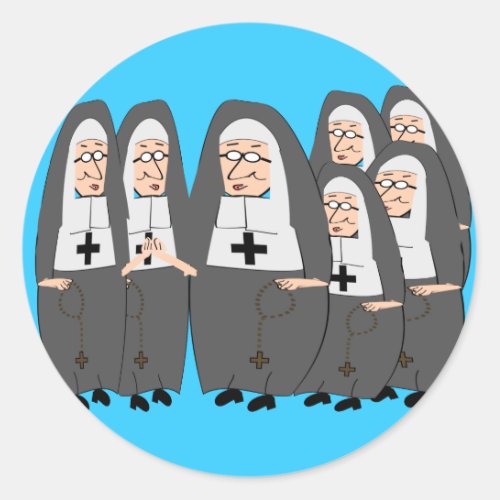 Funny Fat Nuns Gifts for any occasion Classic Round Sticker