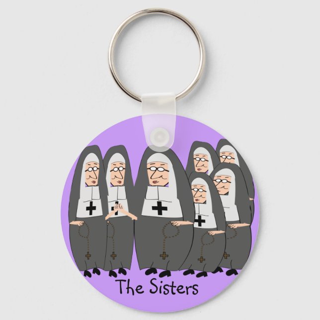 Funny "Fat Nuns" Gifts for any occasion Keychain (Front)