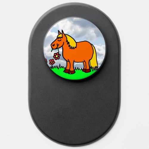 Funny Fat Pony Cartoon PopSocket