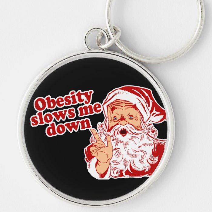 Funny Fat Santa Key Chain