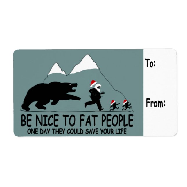Funny fat Santa Label (Front)