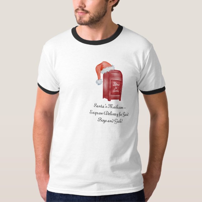 Funny Father Christmas Tshirt | Santa's Mailroom (Front)
