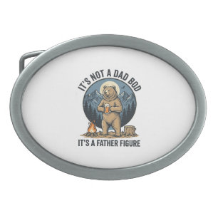 Funny Father Figure Bear Camping Vector Design_1 Belt Buckle