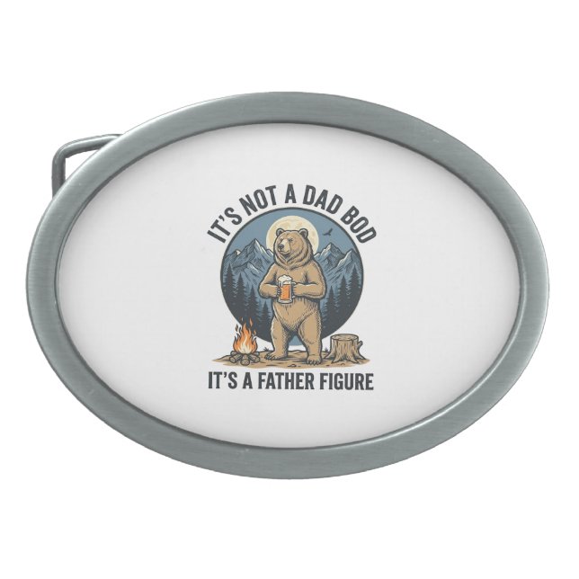 Funny Father Figure Bear Camping Vector Design_1 Belt Buckle (Front)