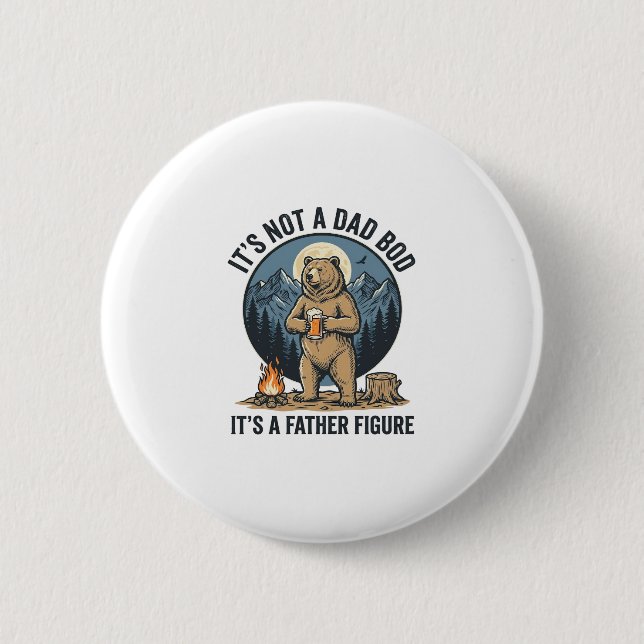 Funny Father Figure Bear Camping Vector Design_1 Button (Front)
