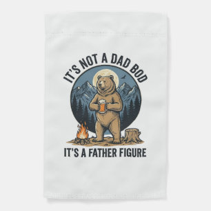 Funny Father Figure Bear Camping Vector Design_1 Garden Flag