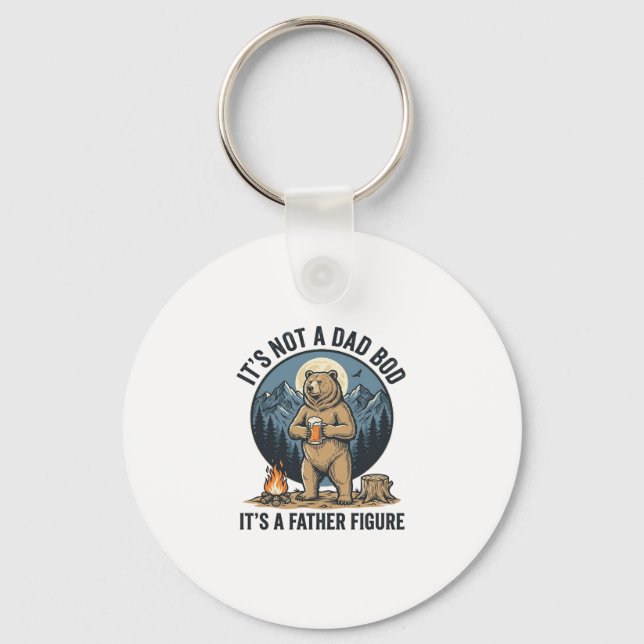 Funny Father Figure Bear Camping Vector Design_1 Keychain (Front)